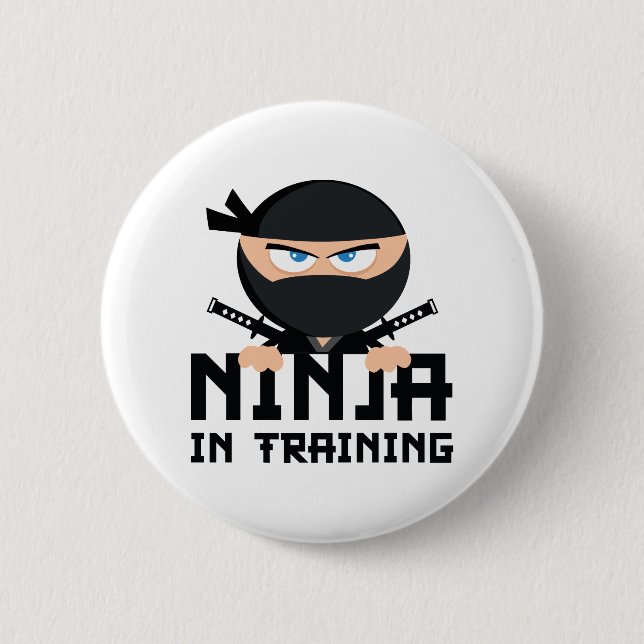Chapa Redonda De 5 Cm Ninja En Formación (Anverso)