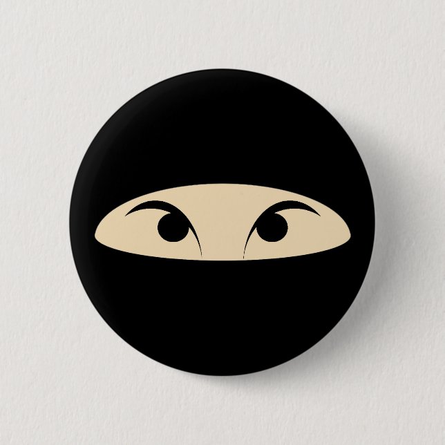 Chapa Redonda De 5 Cm Ninja hace frente (Anverso)