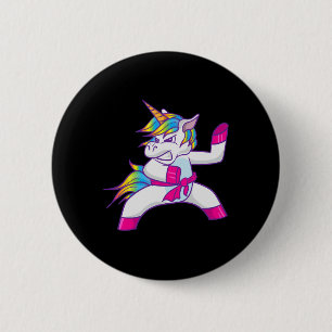 Chapa Redonda De 5 Cm Ninja Unicornio Karate Taekwondo Kung Fu Luchando 