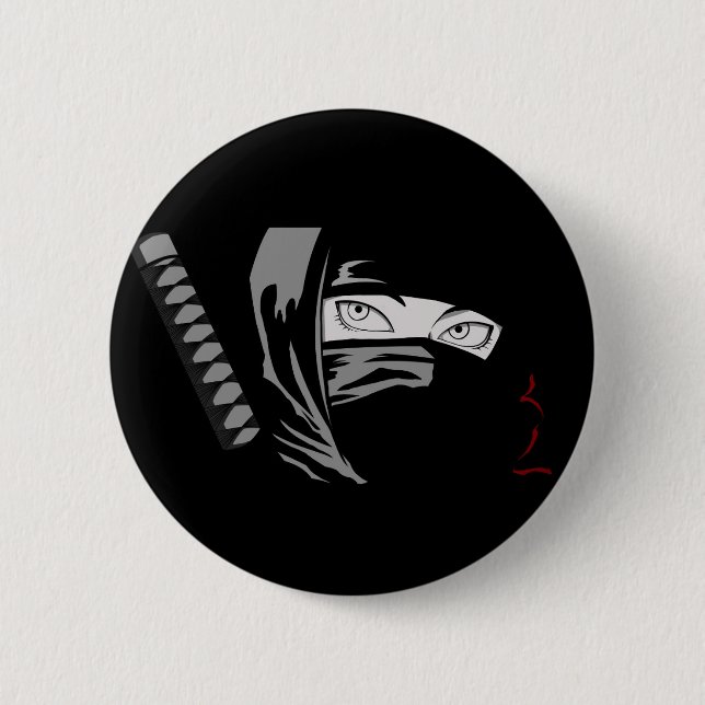 Chapa Redonda De 5 Cm Ninja Woman Kunoichi (Anverso)