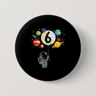 Chapa Redonda De 5 Cm niño astronauta cumpleaños 6 años cumpleaños 6º 