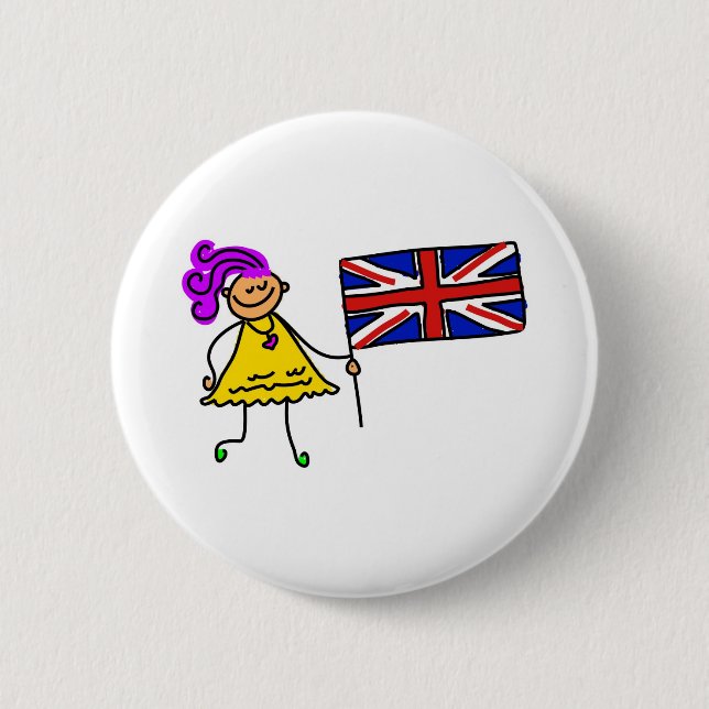 Chapa Redonda De 5 Cm Niño británico (Anverso)