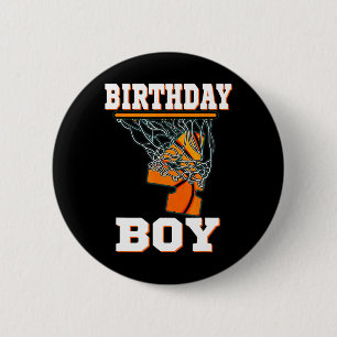 Chapa Redonda De 5 Cm Niño de Basketball de 4 años cuarto Fiesta de cump