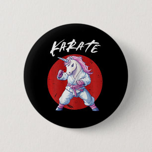 Chapa Redonda De 5 Cm Niño de karate, luchadora de unicornio