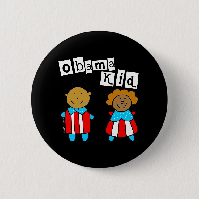 Chapa Redonda De 5 Cm Niño de Obama (Anverso)