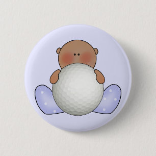 Chapa Redonda De 5 Cm Niño del campo de golf Lil - Étnico