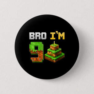 Chapa Redonda De 5 Cm Niño es mi juego de cumpleaños número 9 Pixel 9 añ
