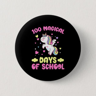 Chapa Redonda De 5 Cm Niños 100° Día De Chicas Escolares 100 Mágicos Día