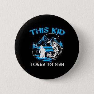 Chapa Redonda De 5 Cm Niños A Este Niño Le Encanta Pescar Niños Niñas T