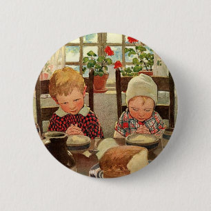 Chapa Redonda De 5 Cm Niños agradecidos de Jessie Willcox Smith