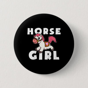 Chapa Redonda De 5 Cm Niños Chicas de caballos malcriados Pony Maid Gall