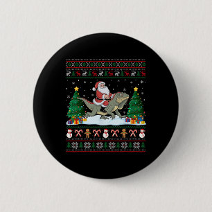 Chapa Redonda De 5 Cm Niños Chicas de Santa Riding Iguana Navidades feos
