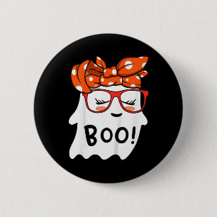 Chapa Redonda De 5 Cm Niños chicas Feliz Fantasma De Halloween Con Banda