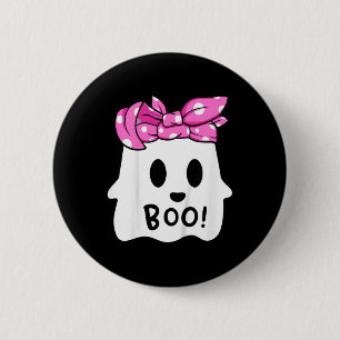 Chapa Redonda De 5 Cm Niños chicas Feliz Fantasma De Halloween Con Banda