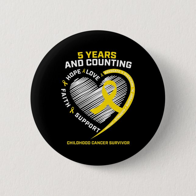 Chapa Redonda De 5 Cm Niños Chicas niños niños 5 años Cáncer infantil de (Anverso)