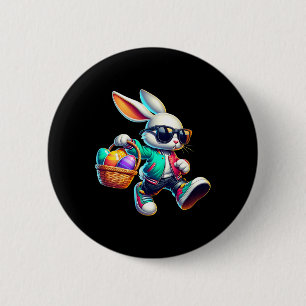 Chapa Redonda De 5 Cm ¡Niños de Pascua Tee Toddler Rabbit Bunny! Kids Eg