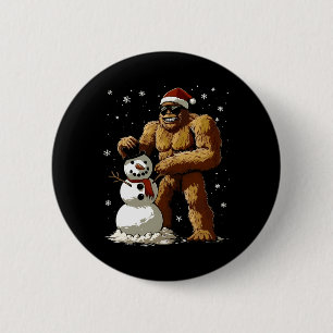 Chapa Redonda De 5 Cm Niños de pie en bicicleta de Santa Snowman Niños h