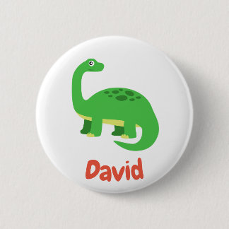 Chapa Redonda De 5 Cm Niños Diplodocus Dinosaur Birthday Custom Name