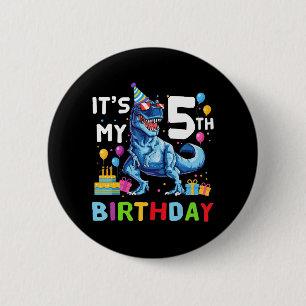 Chapa Redonda De 5 Cm Niños dulces, no, es mi quinto cumpleaños, 5 años