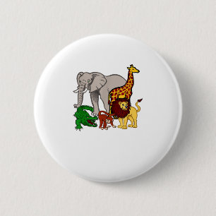Chapa Redonda De 5 Cm Niños Elefantes Giraffe Niños Chicas Zoológico de 