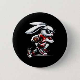 Chapa Redonda De 5 Cm Niños Felices Conejo de Pascua Jugando Fútbol Este