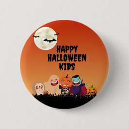 Chapa Redonda De 5 Cm Niños felices de Halloween