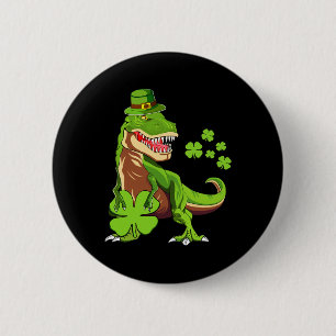 Chapa Redonda De 5 Cm Niños Felices Día de San Pat Trex Dino Día de San
