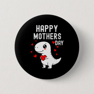 Chapa Redonda De 5 Cm Niños feliz día de las madres adorable hijo dinosa