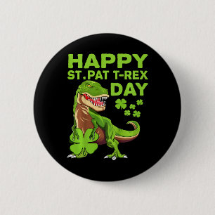 Chapa Redonda De 5 Cm Niños Feliz Día de San Pat Trex Dino Día de San Pa