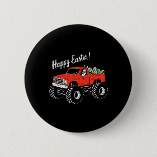 Chapa Redonda De 5 Cm Niños Feliz Pascua Camión Huevos de Pascua Niño C