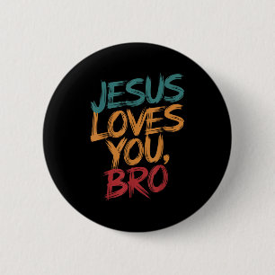 Chapa Redonda De 5 Cm Niños Jesús Te Ama Hermano Divertido Camisetas Cri