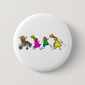 Chapa Redonda De 5 Cm Niños lisiados