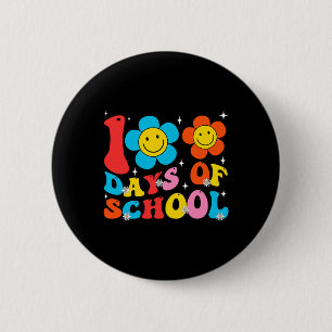 Chapa Redonda De 5 Cm Niños maestros Retro Groovy 100 días felices 100 d