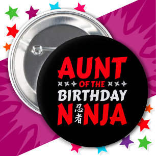 Chapa Redonda De 5 Cm Niños Ninja Fiesta Karate Tía del cumpleaños Ninja