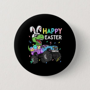 Chapa Redonda De 5 Cm Niños Niños Niños Feliz Pascua T-rex Bunny Monster