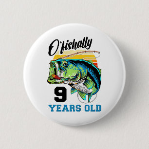 Chapa Redonda De 5 Cm Niños O'fishally 9 Años Cumpleaños 9º Cumpleaños P