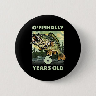 Chapa Redonda De 5 Cm Niños Pescador De 6 Años O'fishally 6 Pesca 6º