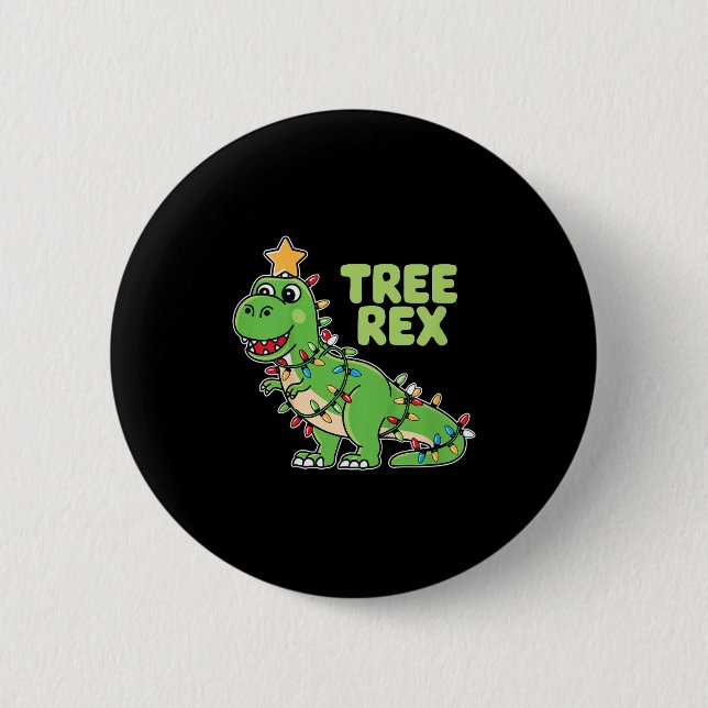 Chapa Redonda De 5 Cm Niños Rex Navidades Dinosaur Pun (Anverso)