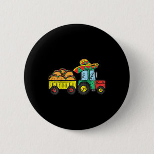 Chapa Redonda De 5 Cm Niños Taco Tractor Cinco De Mayo Fiesta Mexicana D