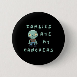 Chapa Redonda De 5 Cm Niños tipo 1 Diabetes Halloween - Zombies Ate Panc
