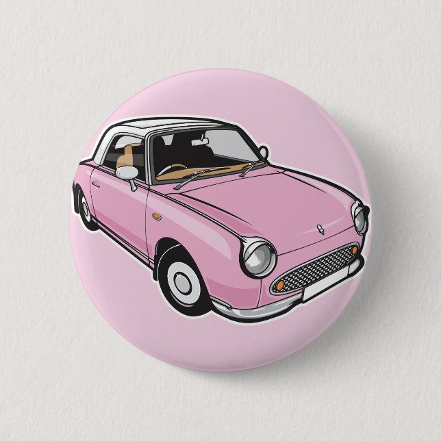 Chapa Redonda De 5 Cm Nissan Figaro Rosa (Anverso)