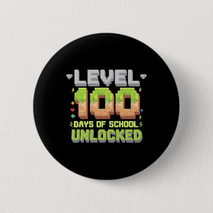 Chapa Redonda De 5 Cm Nivel 100 Días De Escuela Desbloqueado Juego Pixel
