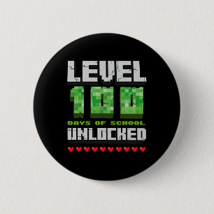 Chapa Redonda De 5 Cm Nivel 100 Días De Escuela Desbloqueado Juego Pixel