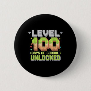 Chapa Redonda De 5 Cm Nivel 100 Días De Escuela Píxel De Juego Desbloque