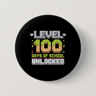 Chapa Redonda De 5 Cm Nivel 100 Días De Escuela Píxel De Juego Desbloque