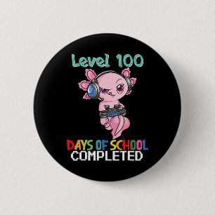 Chapa Redonda De 5 Cm Nivel 100 Días Escolares Completaron El Juego Axol