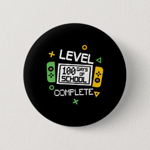 Chapa Redonda De 5 Cm Nivel 100 Días Escolares Completaron Video Gamer B