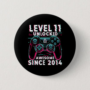 Chapa Redonda De 5 Cm Nivel 11 Desbloqueado Videojuego Cumpleaños 11 Jug