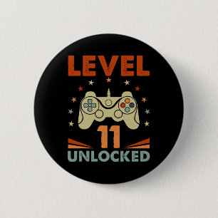Chapa Redonda De 5 Cm Nivel 11 Video Gamer desbloqueado 11 cumpleaños 11
