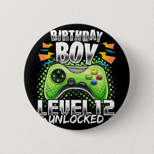 Chapa Redonda De 5 Cm Nivel 12 Videojuego desbloqueado 12th Birthday Gam